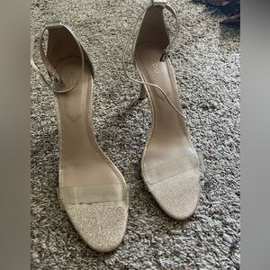 ALDO clear metallic heels